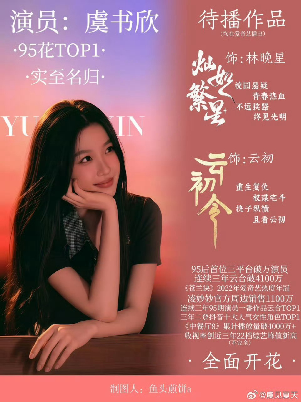 期待虞书欣待播剧灿如繁星、云初令虞书欣