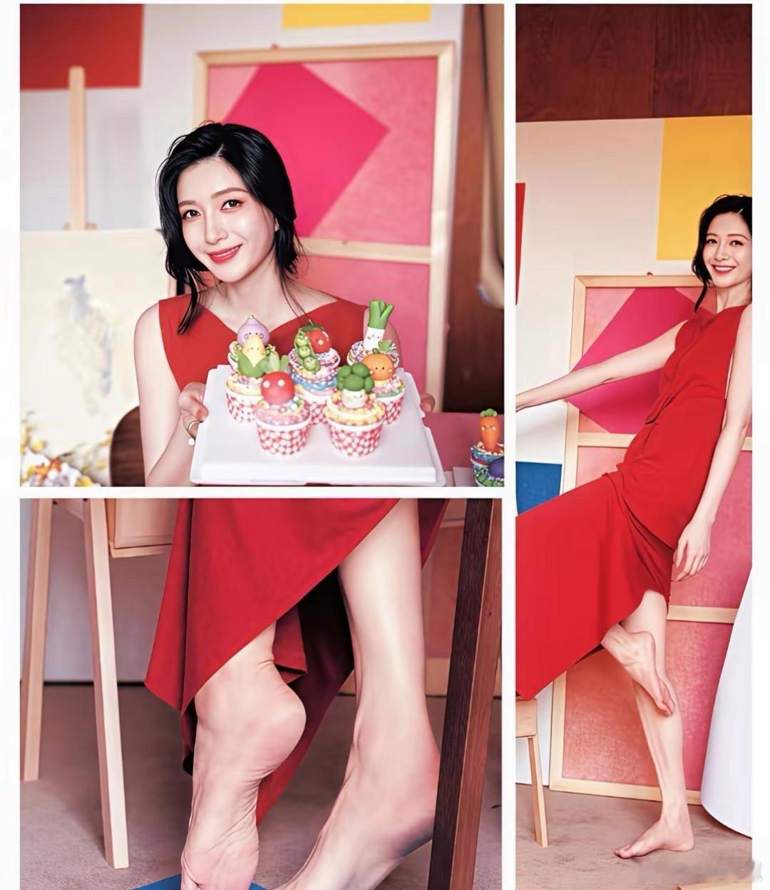 江疏影的脚掌状态也太精致了，一看就平时很少走路，保养得好好～ 