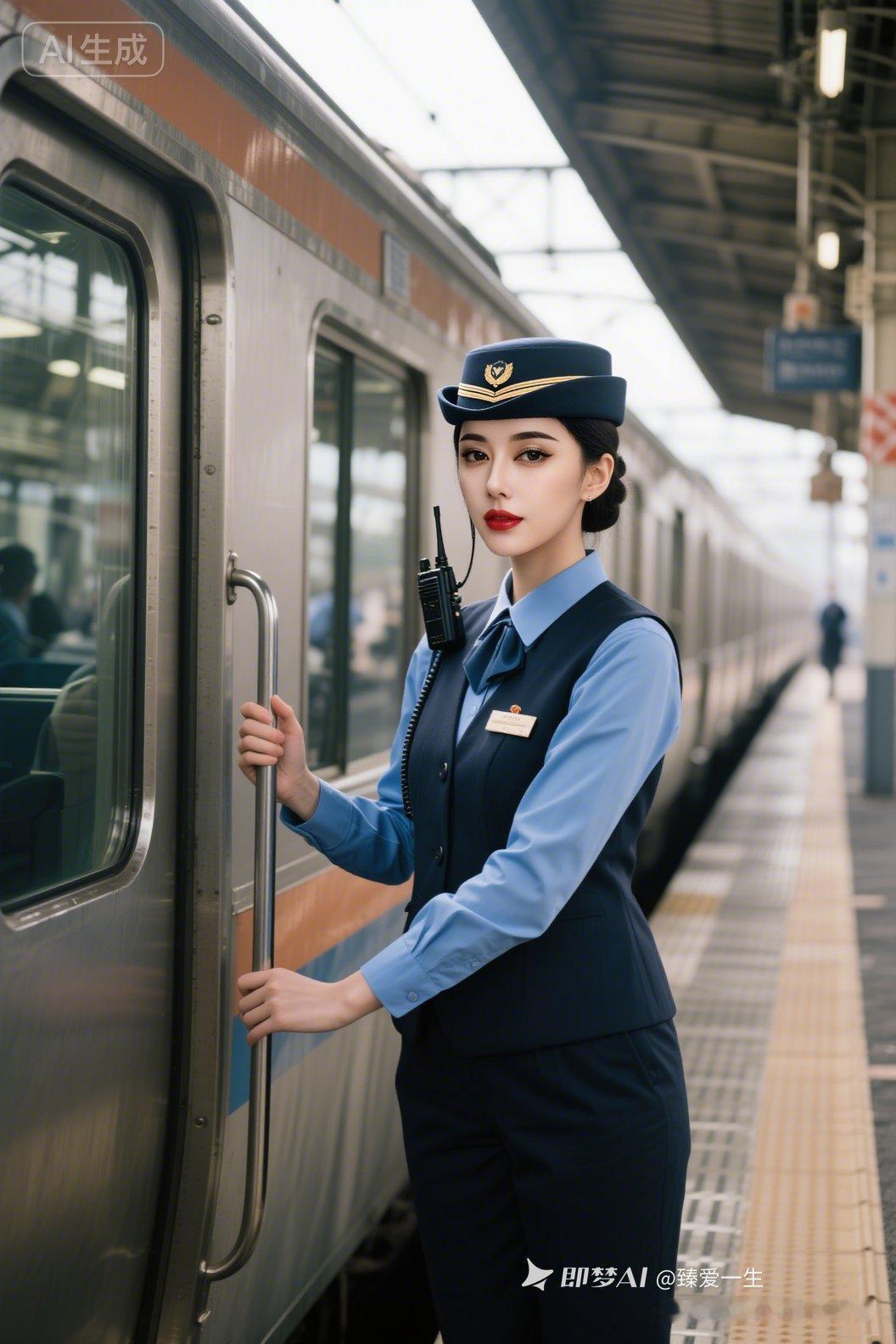 元气满满的列车员，守护每一次平安出行！🚄💪