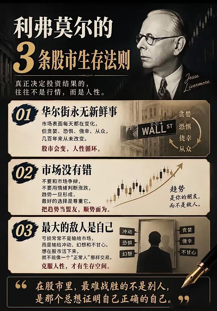 利弗莫尔的3条服市生存法则 