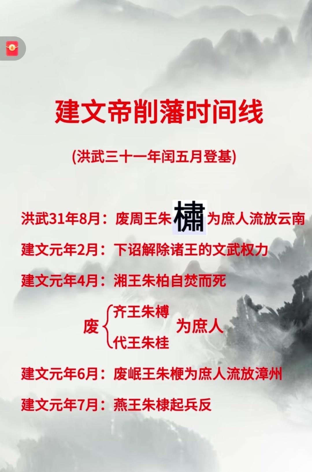 建文帝，这种天胡开局都能输的人，不得不说是真人才！
   建文帝坐拥全国钱粮、百