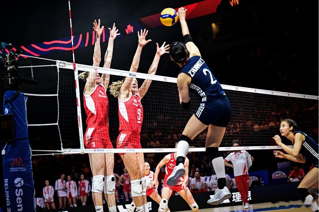 中国女排vs波兰女排2025世界女排联赛北京站中国队1-3（22-25/25-2