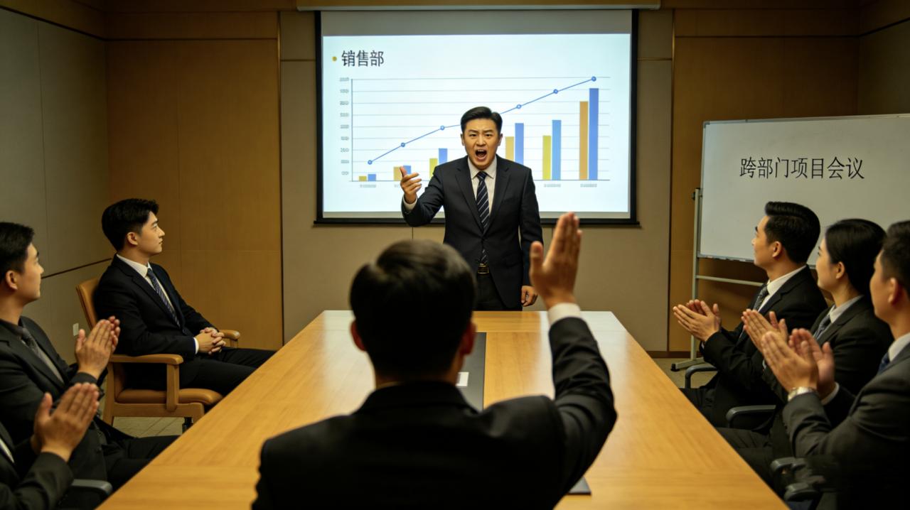 小林来公司几天第一次参加跨部门会议，总监让他旁听学习。
会上，销售部张经理慷慨激