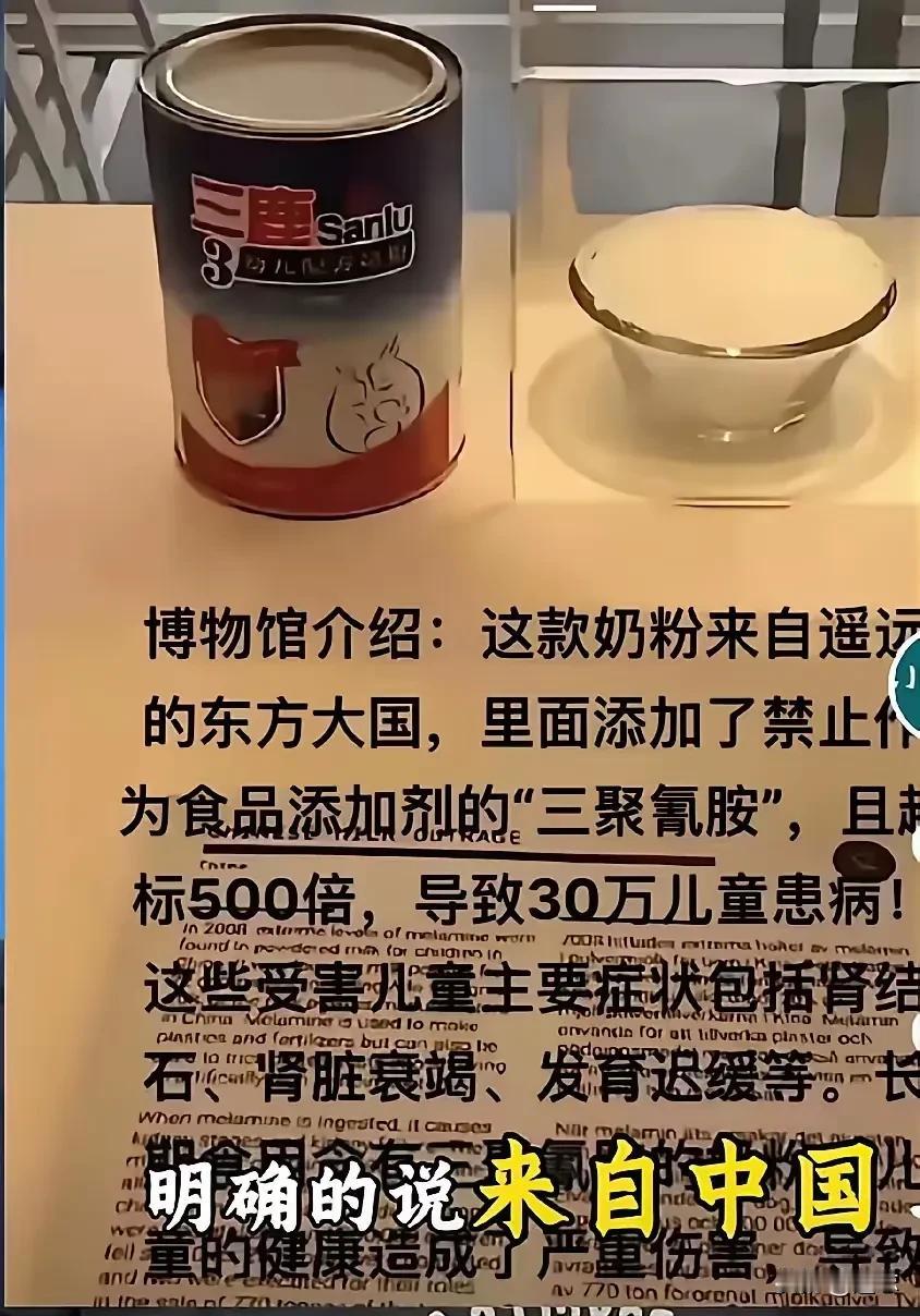 三鹿奶粉，在瑞典，专门设立了博物馆。纪念人类历史上最耻辱的事件之一。三鹿奶粉董事