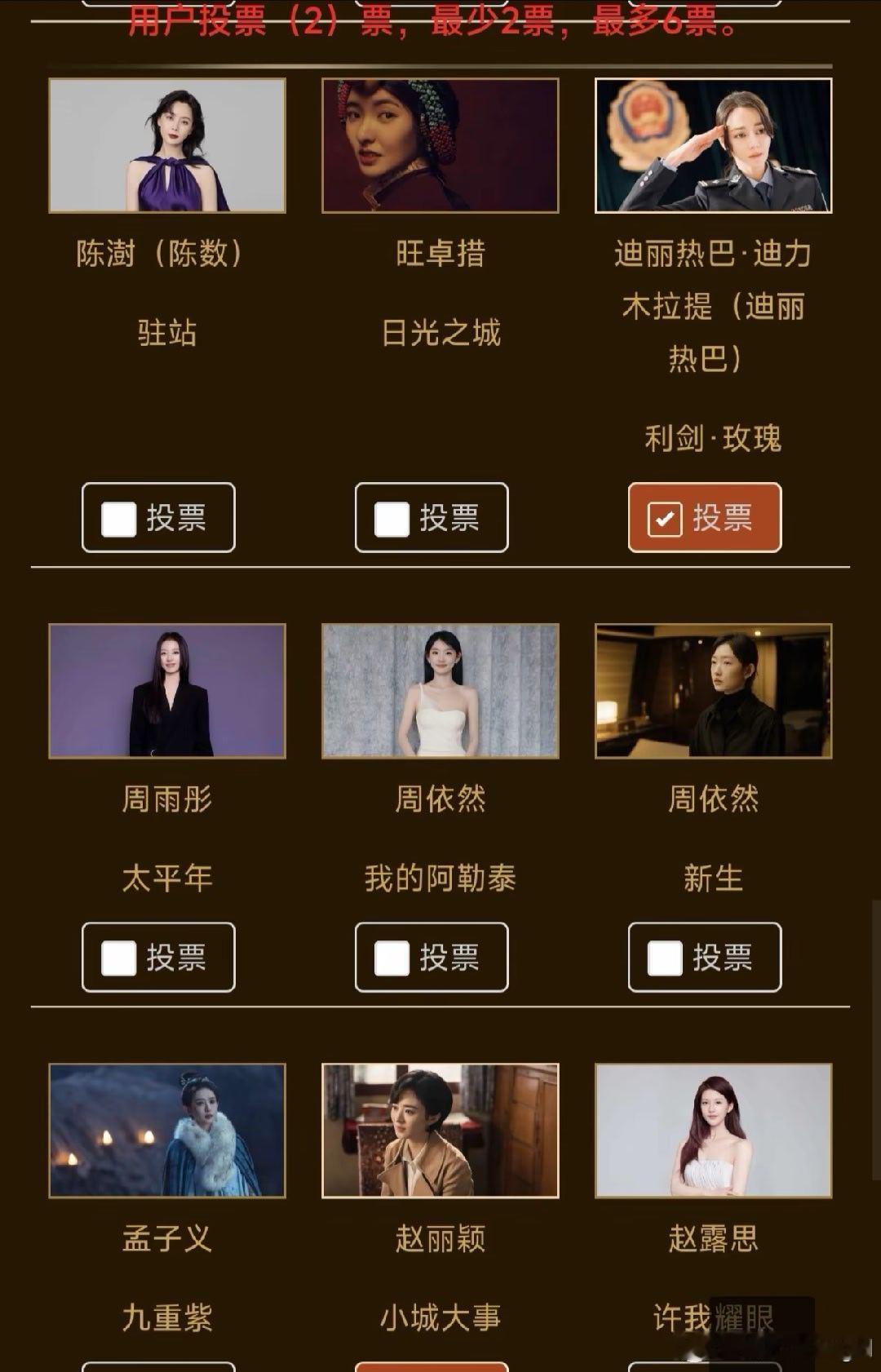 金鹰奖最佳女主角请投迪丽热巴和赵丽颖双丽值得 