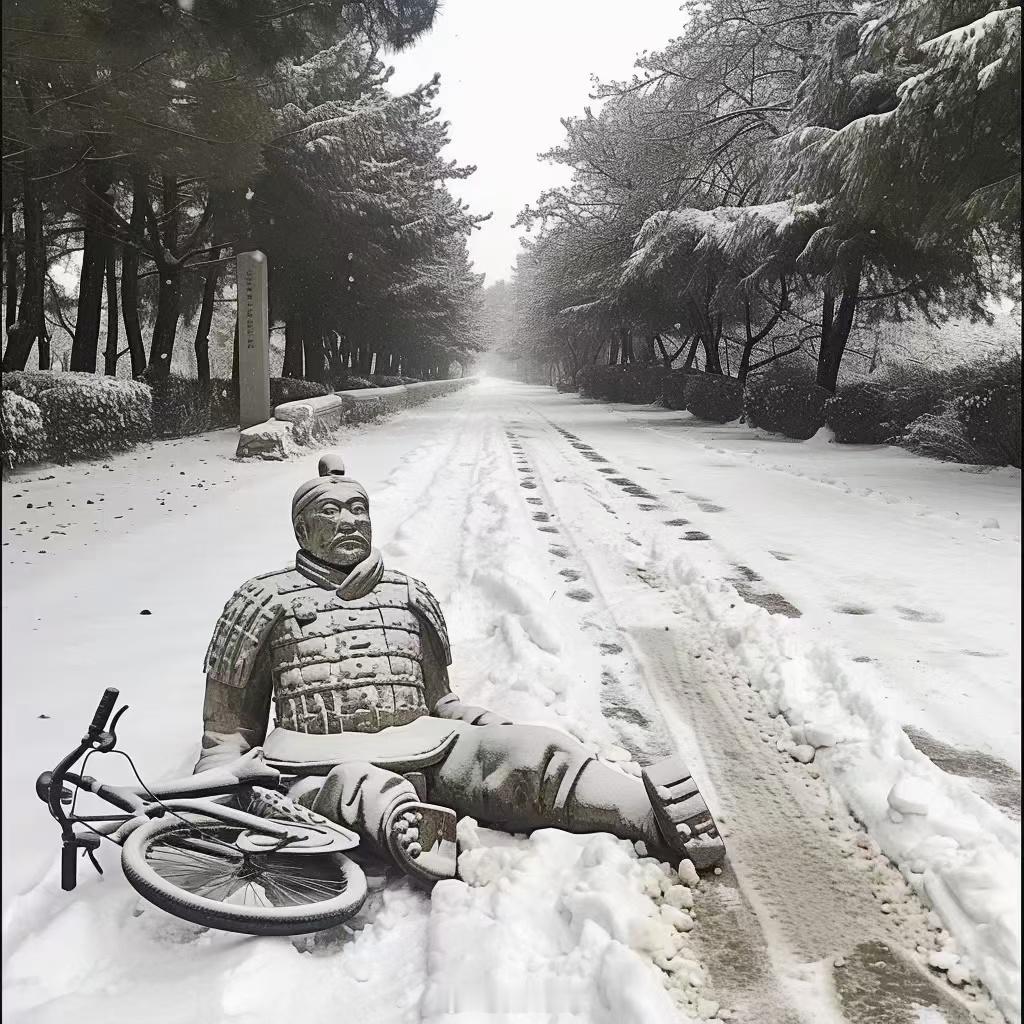 眼看着过年呀，兵马俑摔了一跤。 ​​​