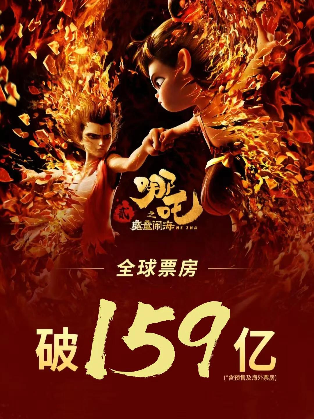 热搜第一！《哪吒2》将下映，票房159亿元，全球第五！网友：居然放了这么久

近