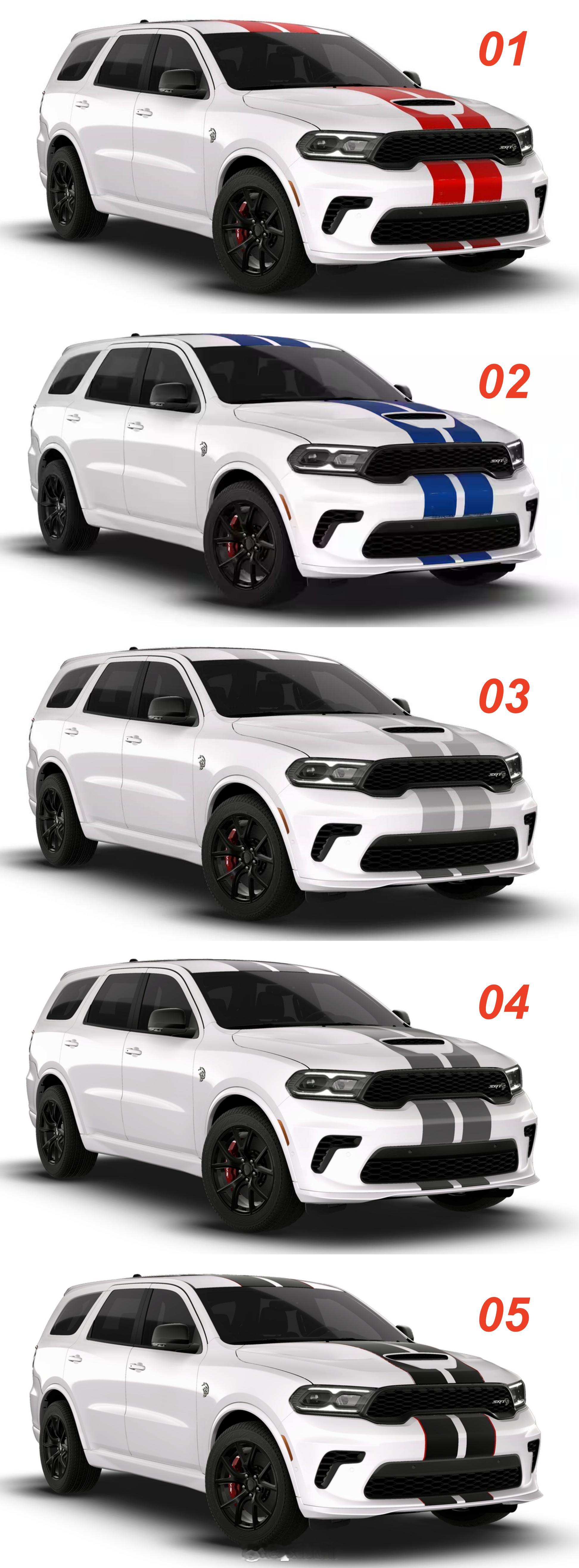白色道奇DURANGO SRT HELLCAT，大家说选几号拉花好看