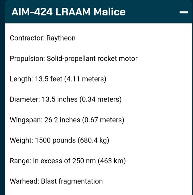 🔻美国海军公布了 AIM-424 远程空对空导弹（LRAAM）的测试图，TWZ