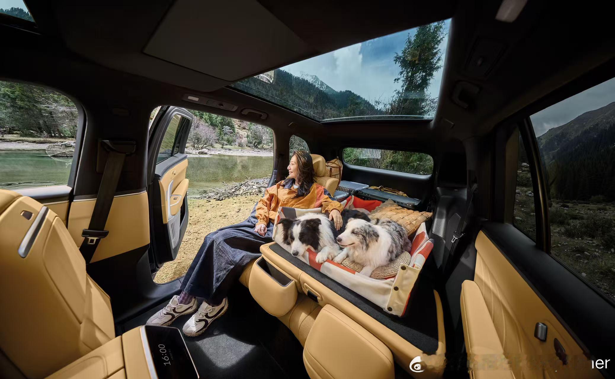 来提前感受一下乐道L80带上自己的爱犬，来一次逃离城市喧嚣的，回归自然！带上妻儿