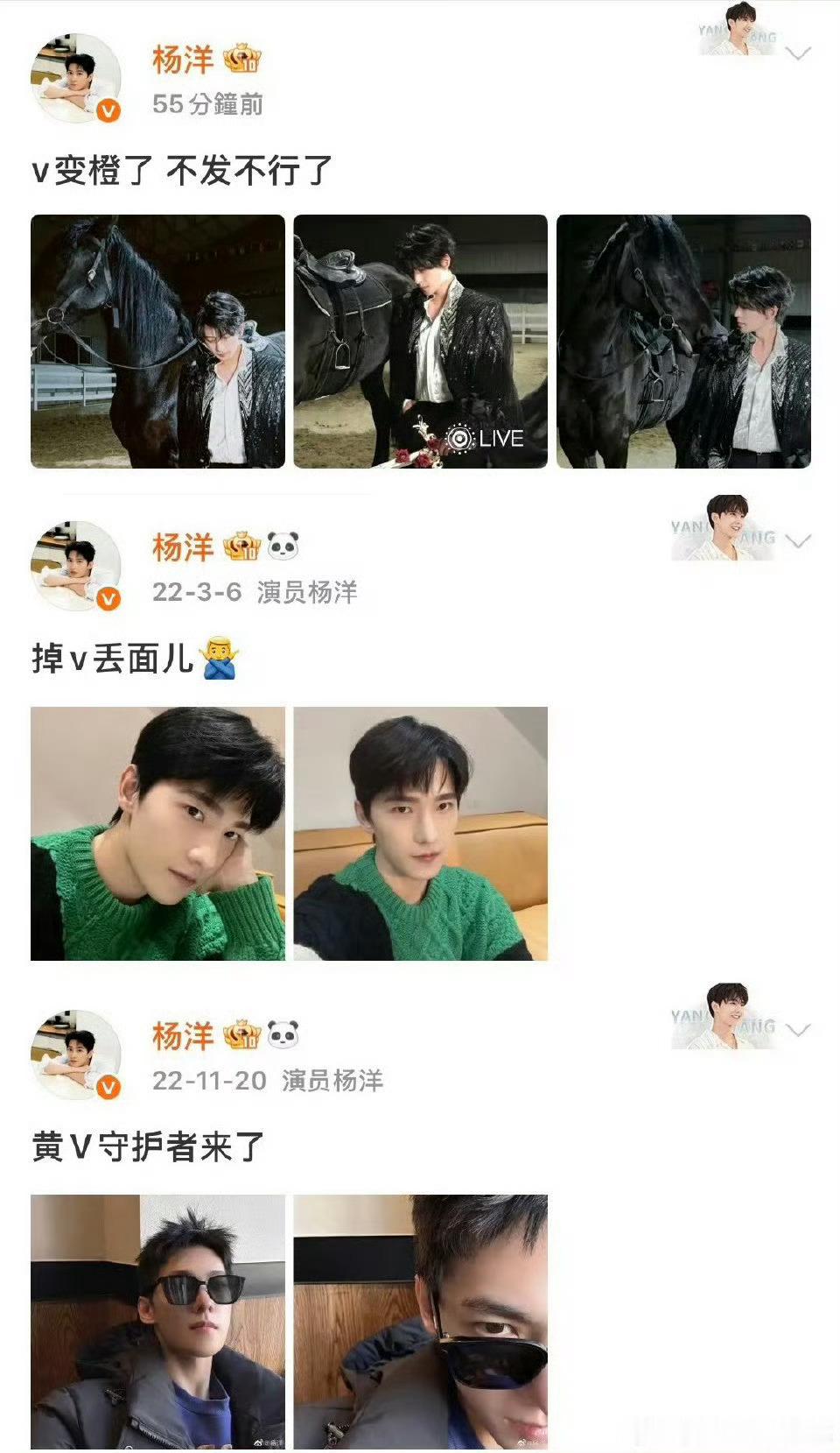 杨洋为了升金V发博 评论区和雨霖铃互动了诶！我的御猫展昭终于要来了～杨洋这黑衣执
