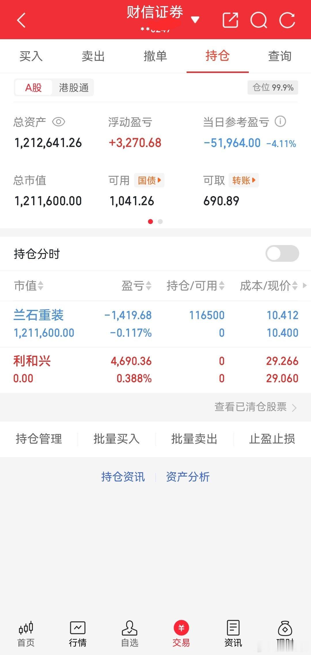今日卖出：利和兴今日买入：兰石重装希望各位同学支持，点赞富一生！特别声明：本内容
