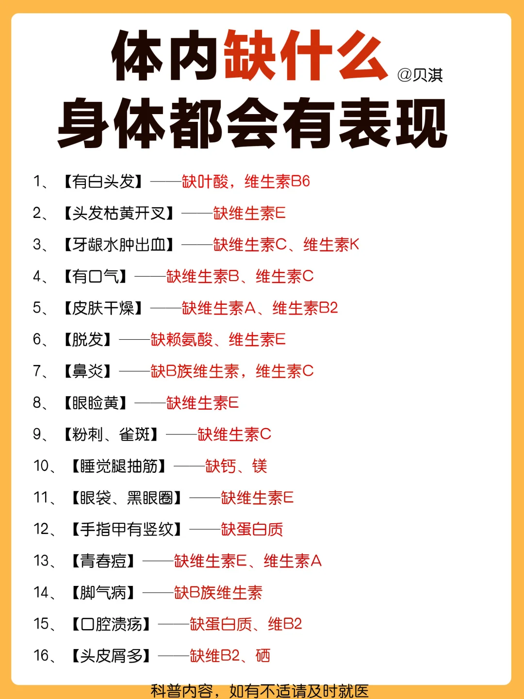 一分钟自查体内缺什么‼️附超全食补指南