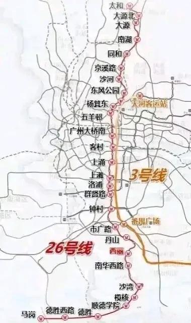 广州地铁26号线绝对是近期广佛两地最让人期待的一条南北大动脉，从规划图上能清晰看