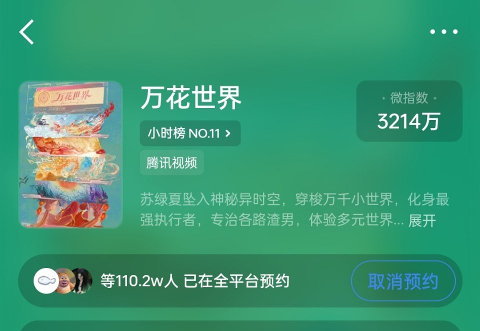 《万花世界》预约量破110万，不到一万就可以解锁新物料了 