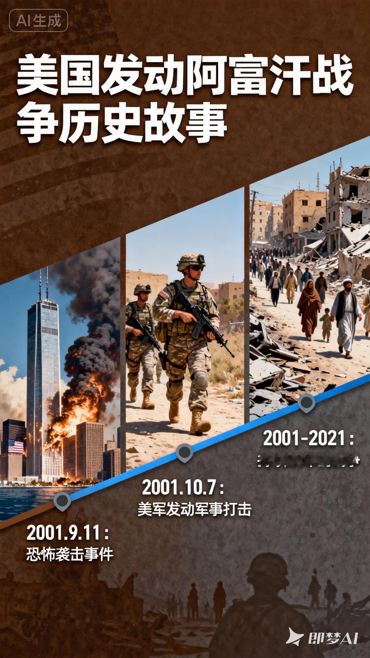 世界历史故事之九十八: 二十年硝烟：美国阿富汗战争的兴衰始末
 
2001年9月