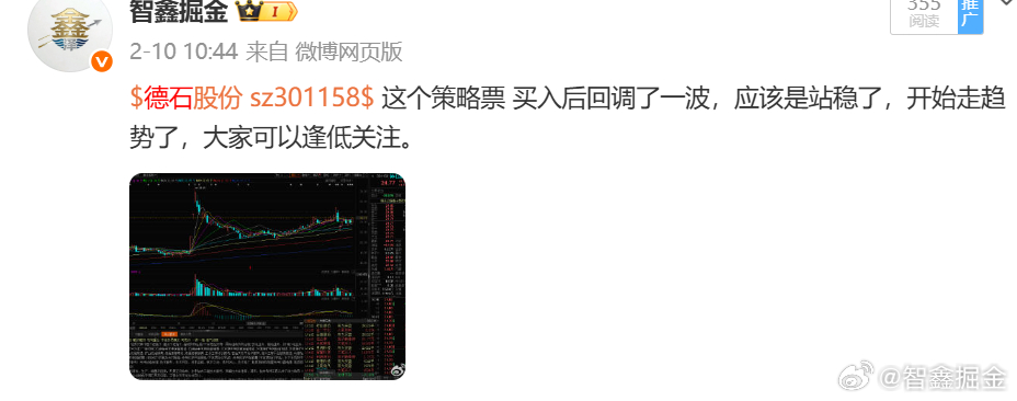 2月10日给到大家的 $德石股份 sz301158$ 冲击20cm了