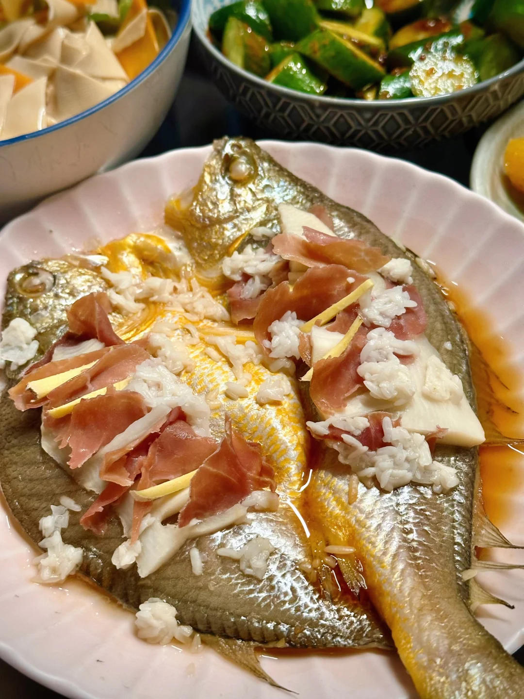 顶顶鲜美酒酿火腿笋片蒸鱼🍶留子友好版🐟