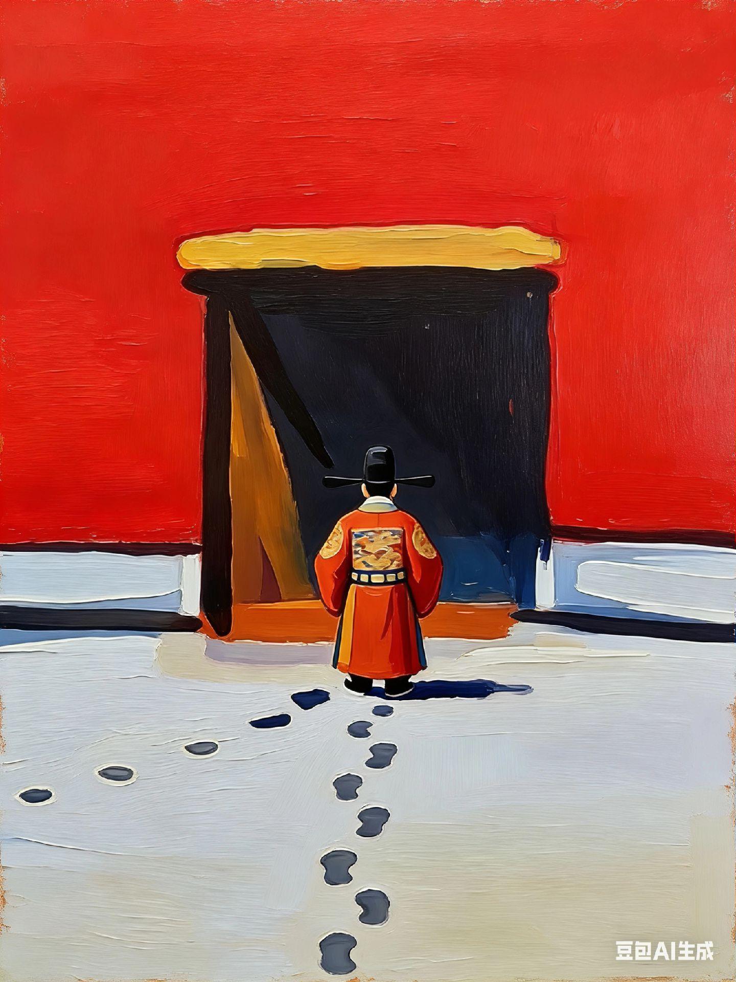 午门前。朱楼敞阔，玉砌崇高。千秋阅世，威仪未消。