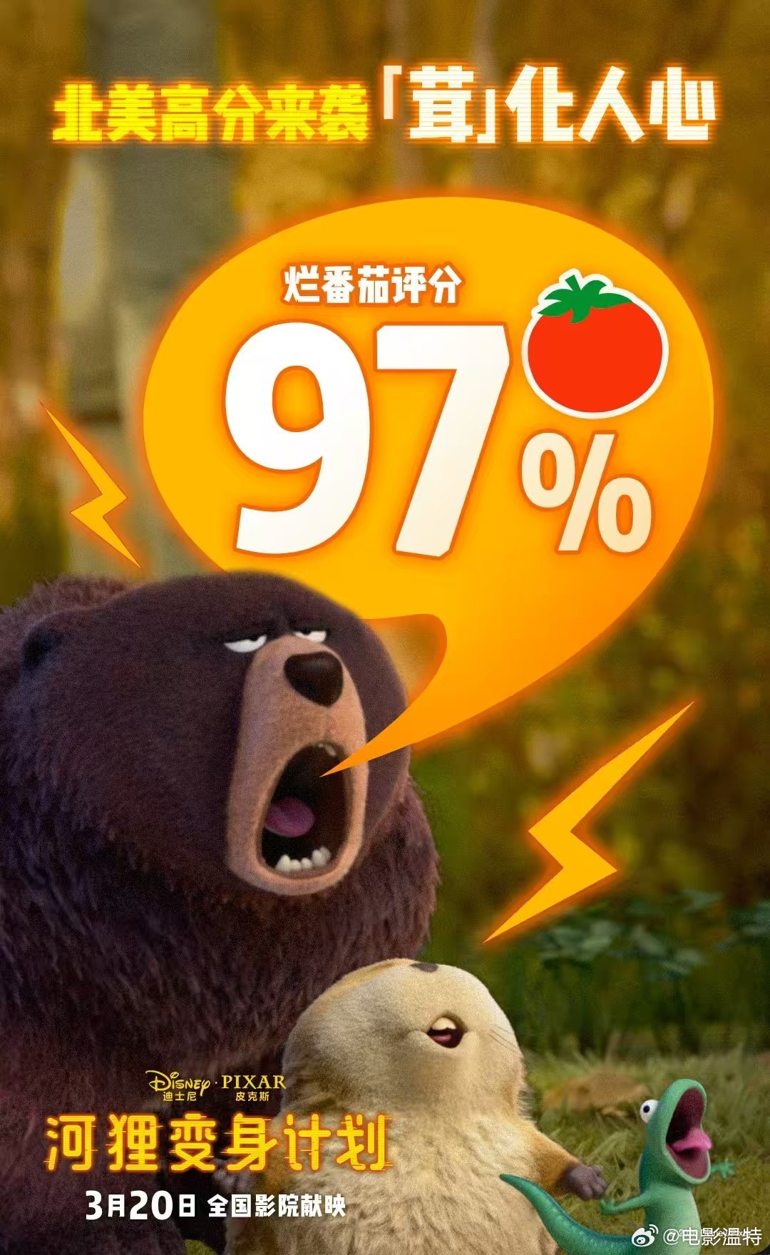 听听温特怎么说 3月票房的希望《河狸变身计划》烂番茄97%开分相当炸裂，但是北美