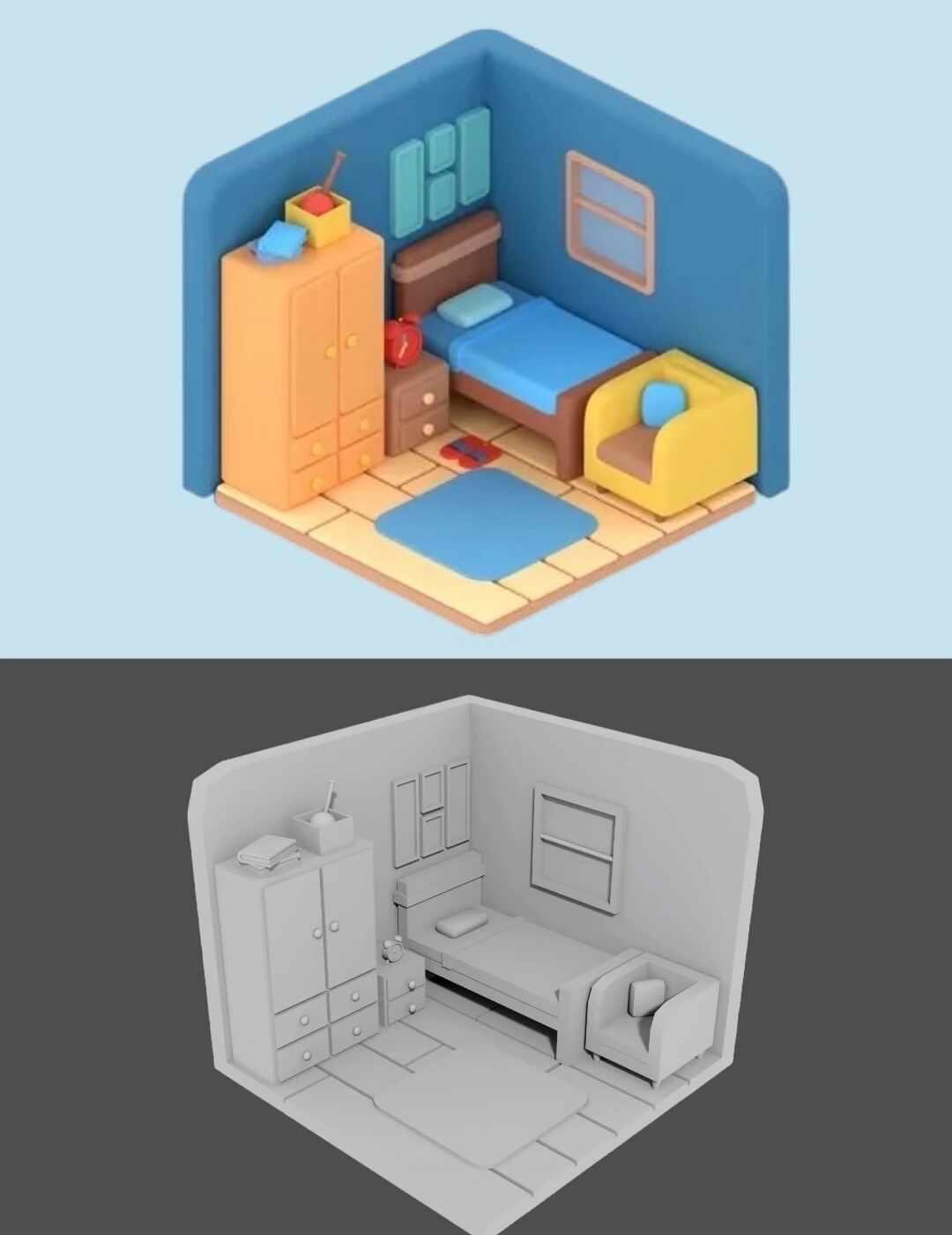 大学生 3dmax 作业谁还在肝迷你小房间？
▪️难度等级：初级入门｜零基础可学