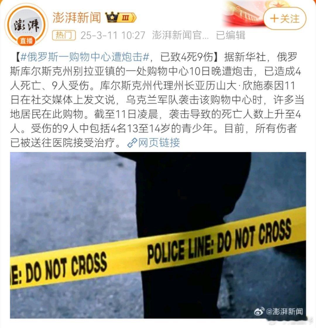 袭击平民是违反战争法的，下令的军官是反人类罪。俄罗斯一购物中心遭炮击4死9伤 ​