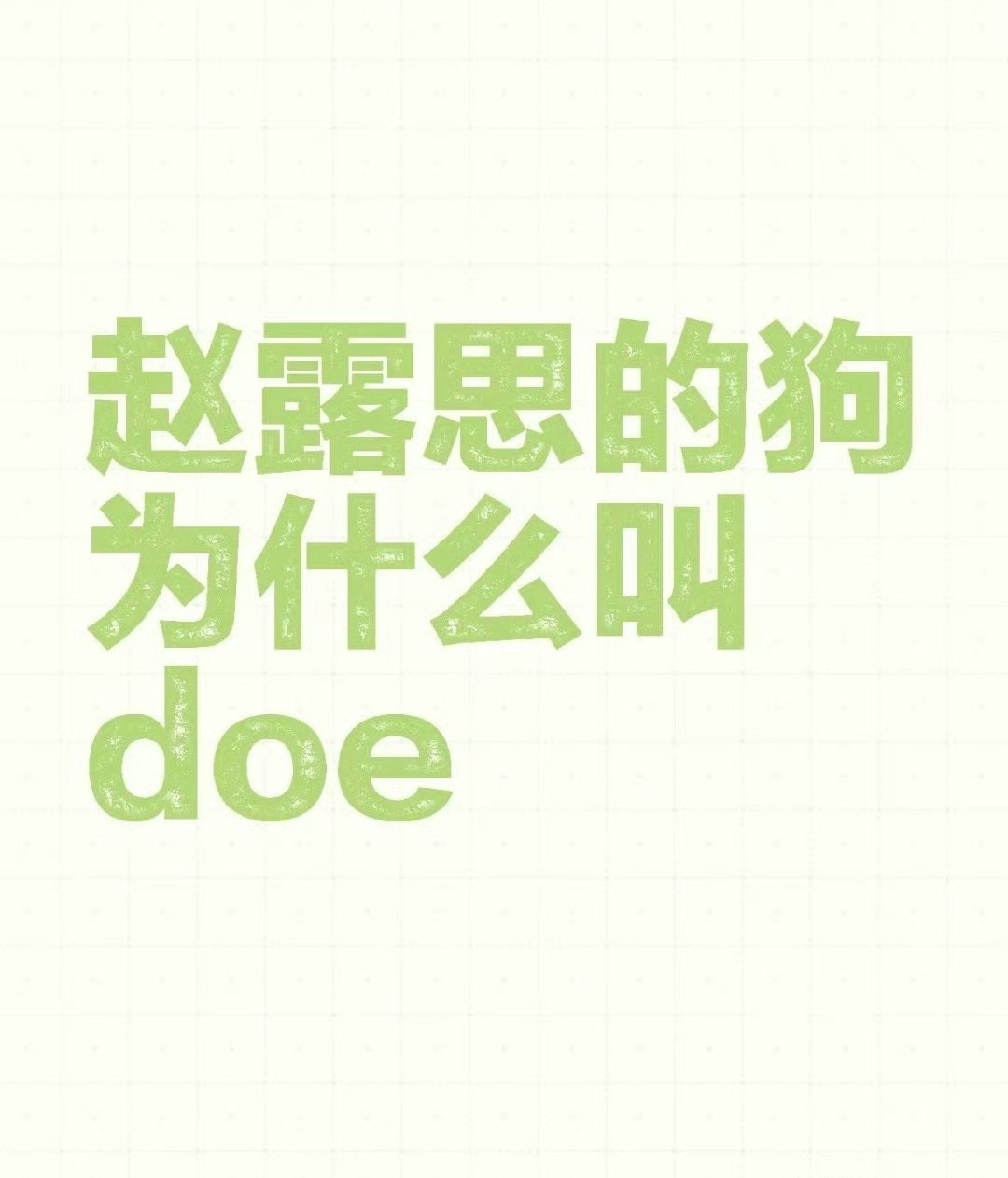 我是真的笑了，怎么会有“赵露思的狗为什么叫doe”这种问题，这个回答也太有道理了