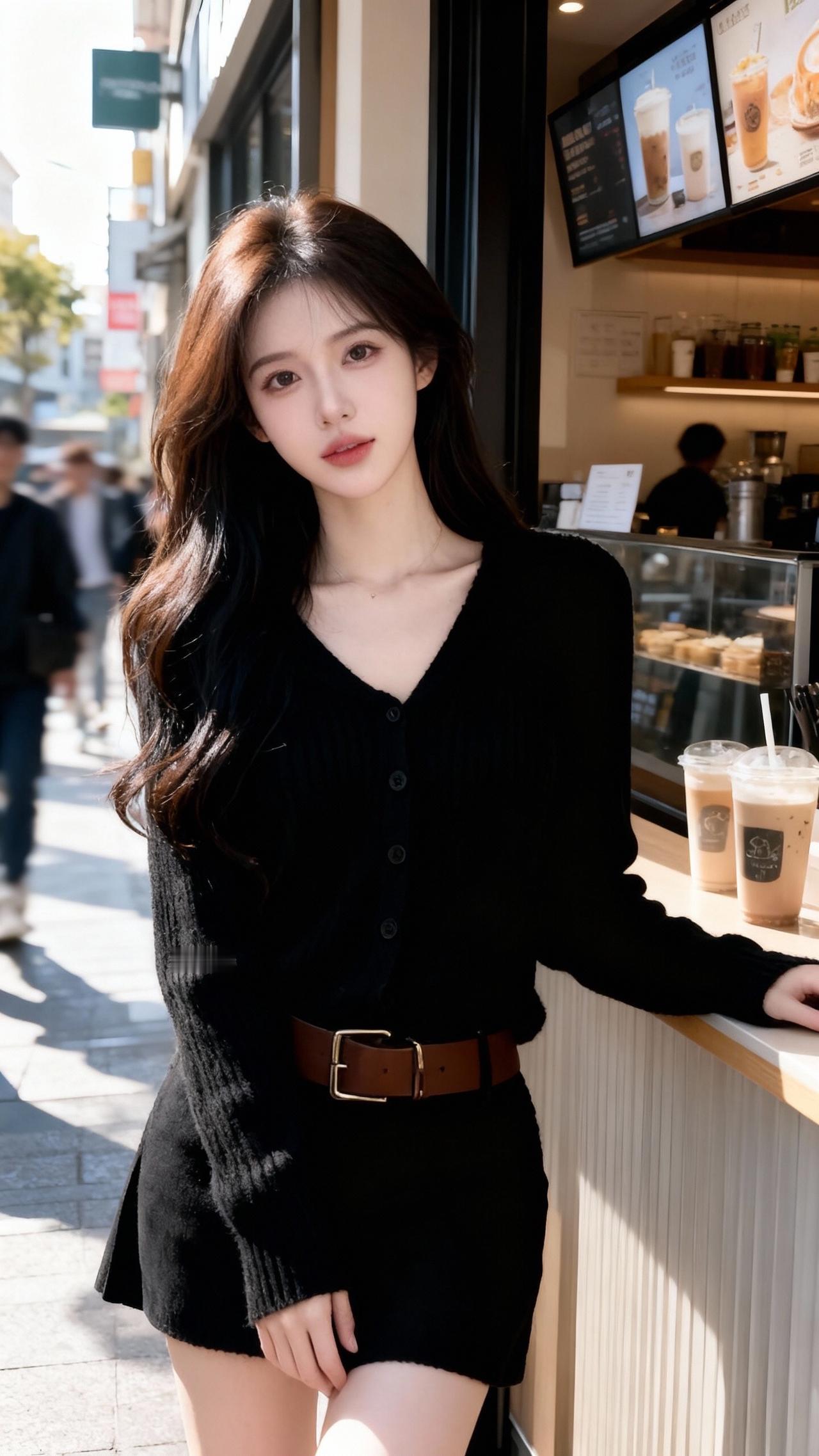 温柔穿搭 抖音推广 韩式穿搭 黑色系穿搭 连衣裙