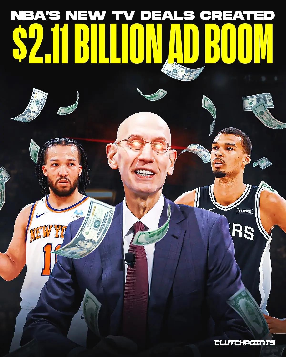 NBA是真能赚钱啊！
上赛季的广告收入都达到了21.1亿美元，联盟这么赚钱，球员