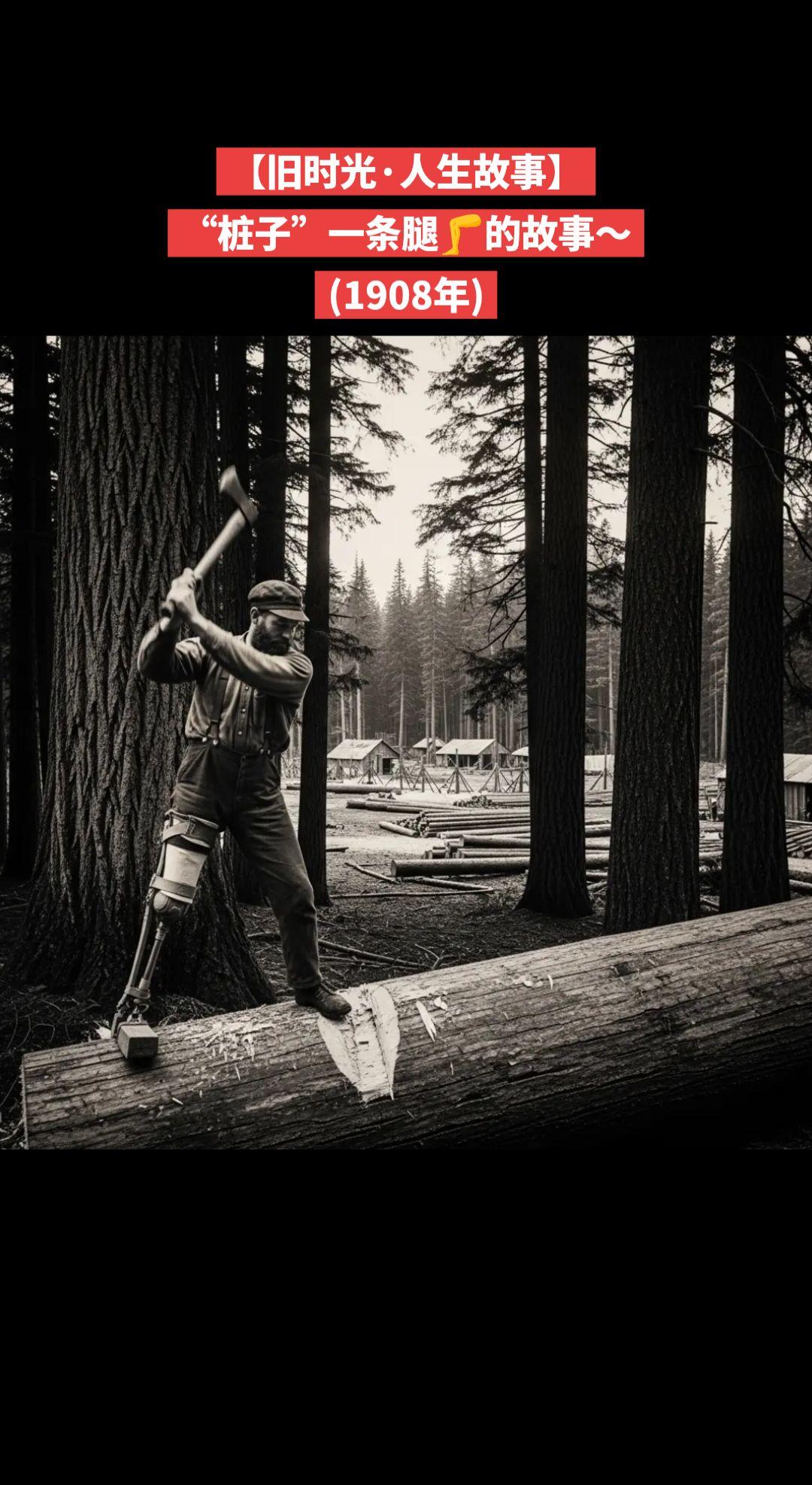 【旧时光·人生故事】1908年，在美国西雅图附近的一次伐木事故中失去右腿后，29