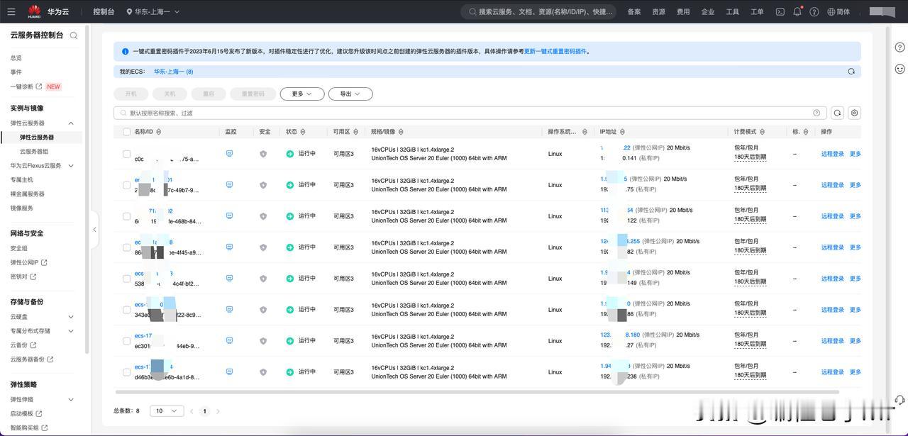 感谢华为云免费提供的价格 24 万多的 8 台云服务器，以及两台 GaussDB