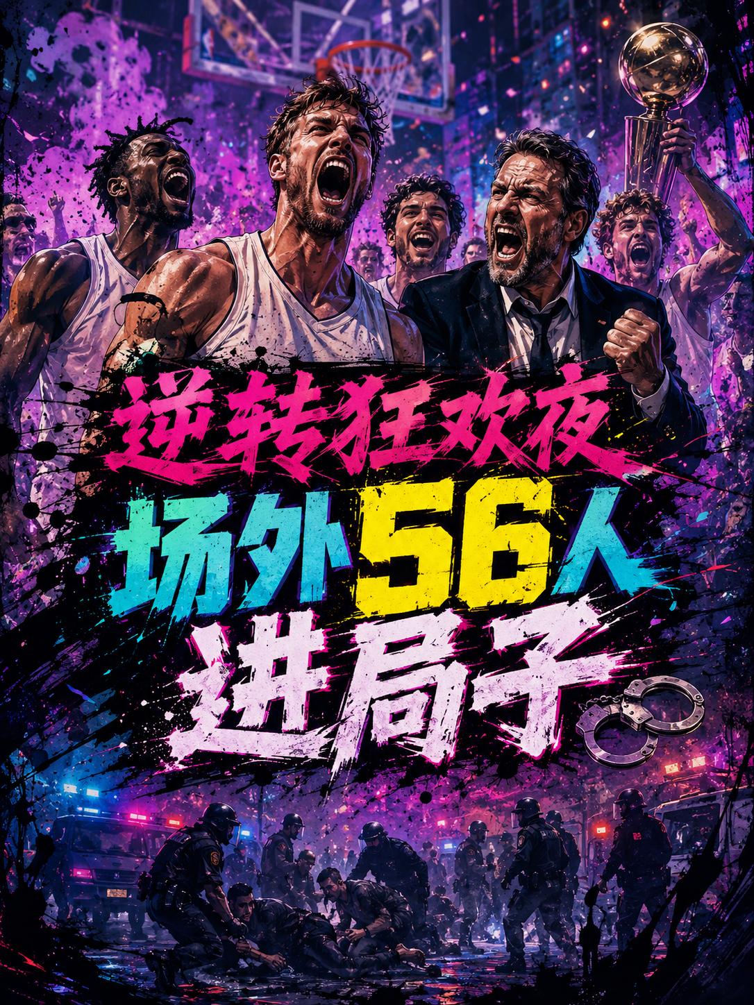 在尼克斯主场外竟然又有56人被拘留。此外，还有10名警员不幸受伤。没想到球迷在场