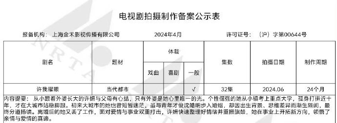 #大乔小乔# 就是说看了一下电视剧《许我耀眼》的备案内容感觉跟原著也没什么太大关