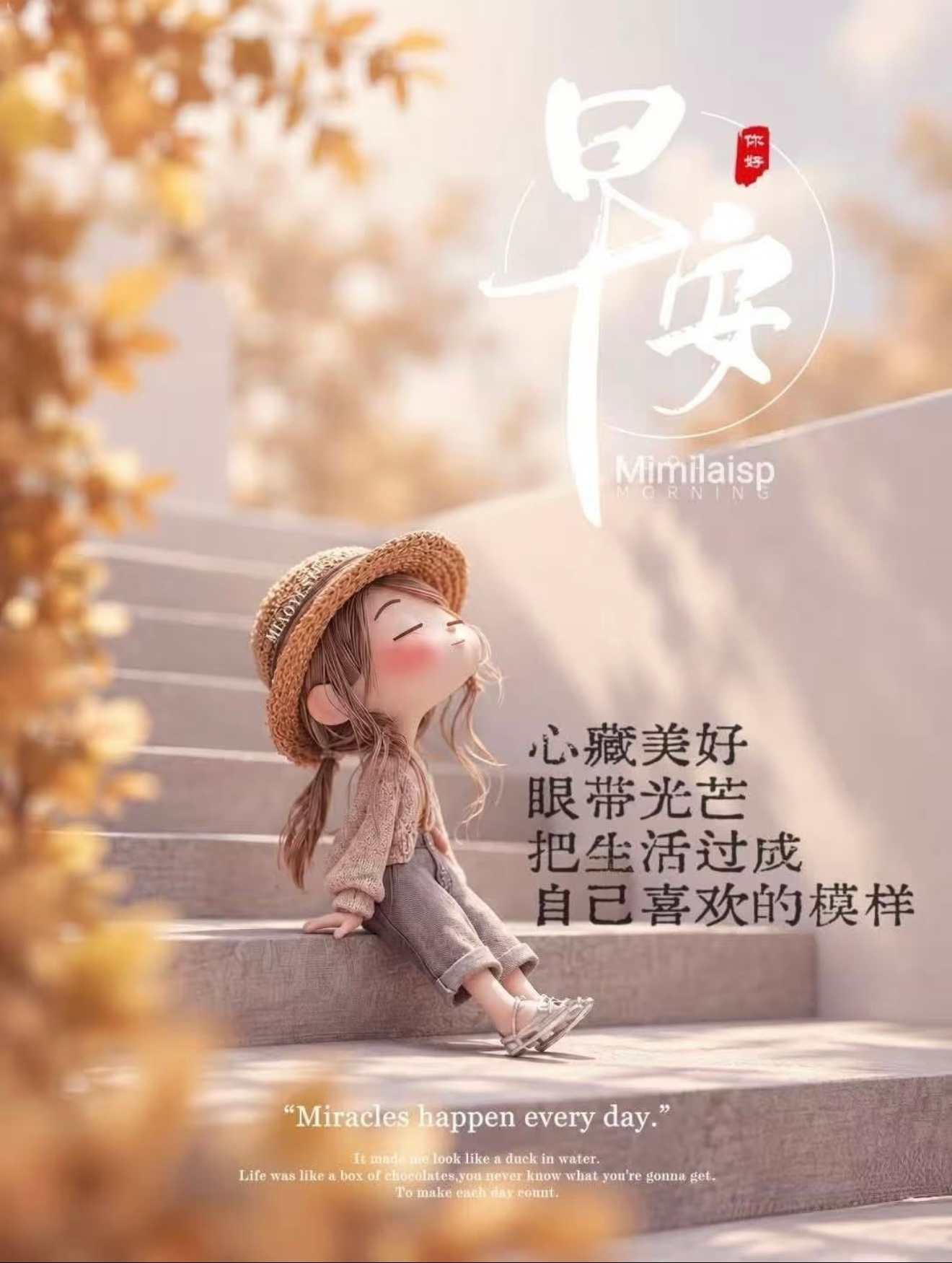 心藏美好 眼带光芒 把自己活成自己喜欢的样子 周末早安[心] ​​​