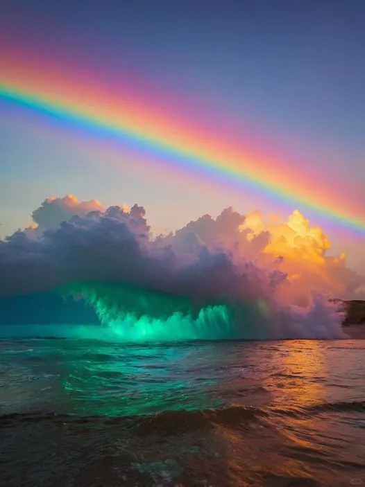 美图欣赏——海上彩虹 - 自然的奇迹与希望