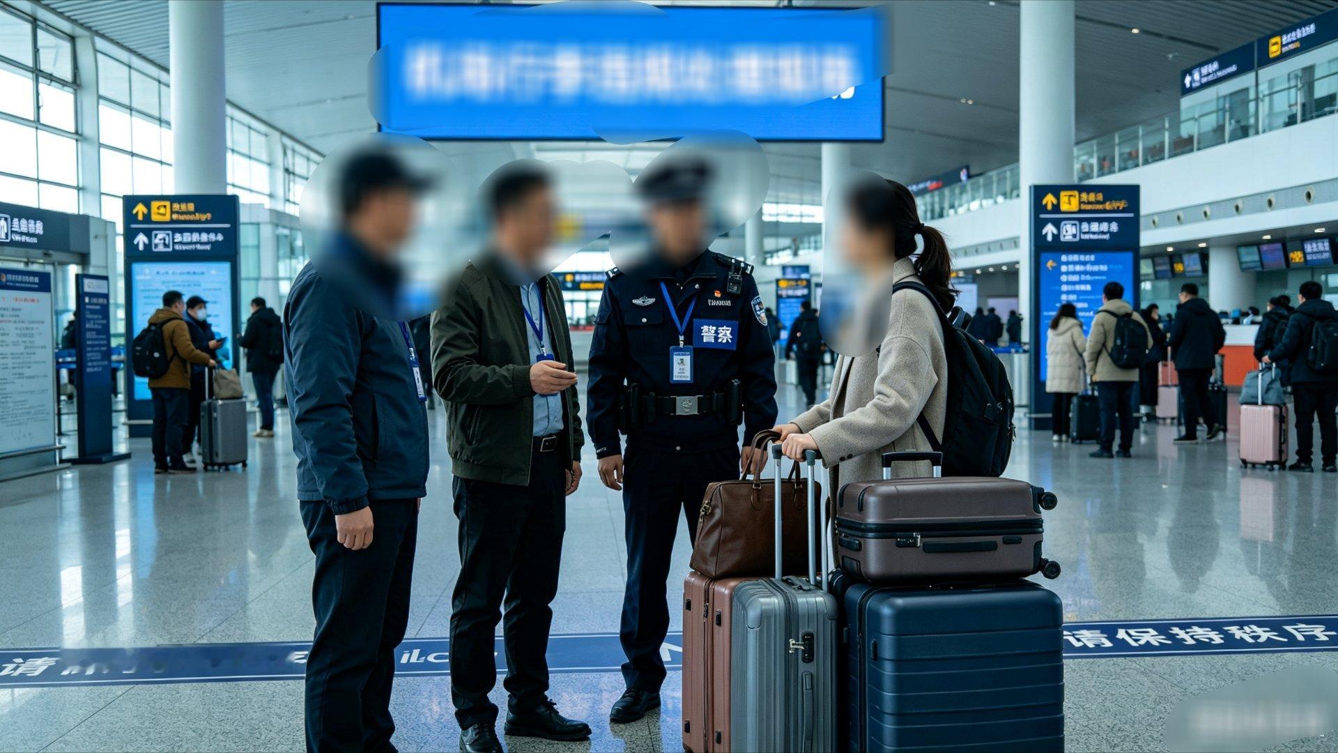 3人机场要求女子分担行李被行拘出门在外搭把手是情分，道德绑架就是过分！机场里强行