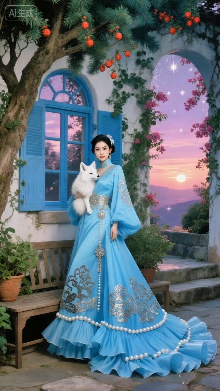 七绝●逍遥自在/古韵   

山庄酒店岛中间，
狗白花红靓彩颜。
长尾如狐聊故事