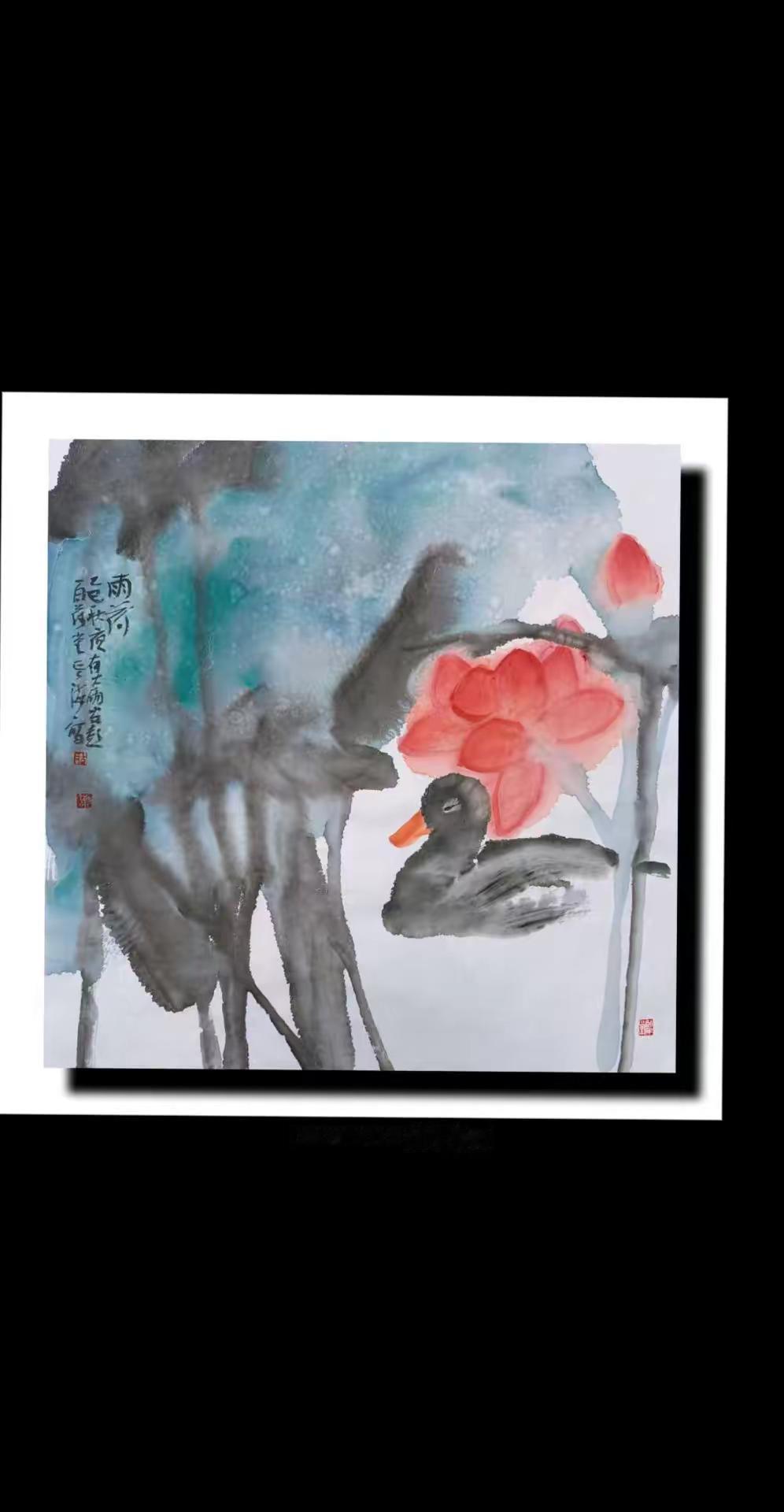 徐州胡云海彩墨荷花旧作。国画专业 国画荷趣 感受水墨意境之美 谁说国画不热门