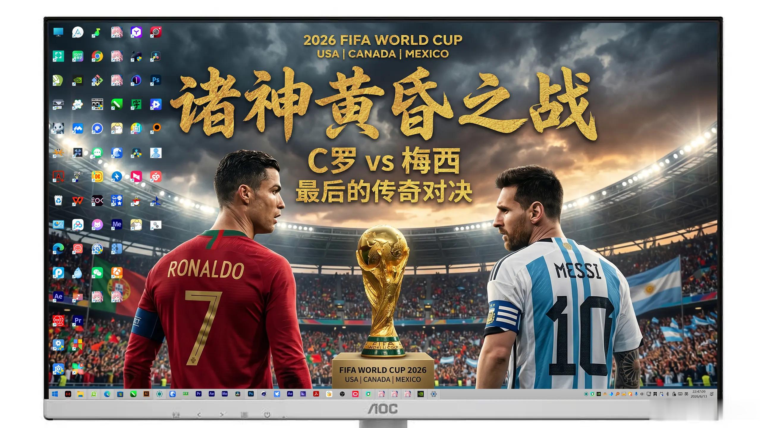 2026 美加墨世界杯 4K 电脑壁纸。四年前陪你看球的人还在分割吗？四年后看球