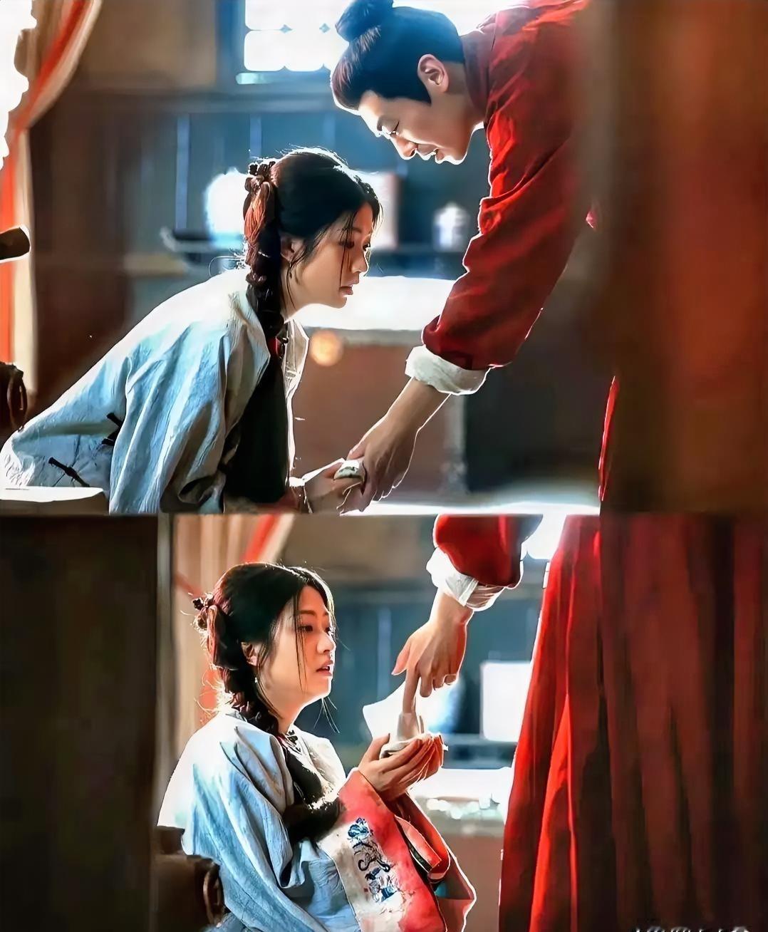 朱亚文和年轻女演员搭戏，从不靠年龄差博眼球，靠的是眼神能说话。
《大生意人》里他