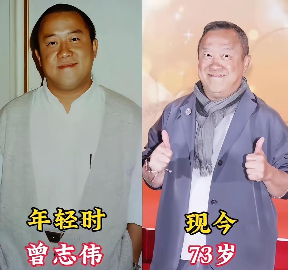 年轻时的曾志伟还是挺帅气的，
出道多年的他也算是港圈里的老前辈了吧，从底层群演做
