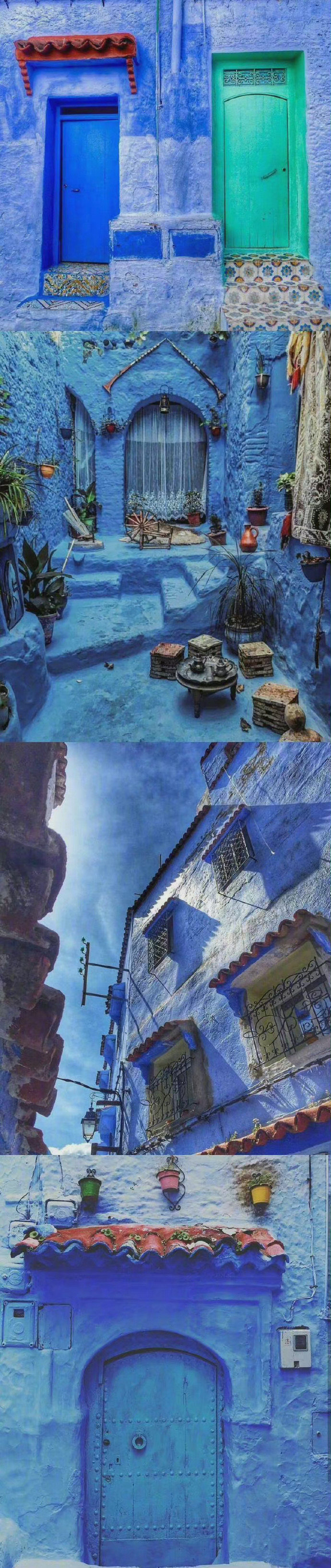 摩洛哥 Chefchaouen 蓝色小镇，想和你漫步在这样的大街小巷！ 