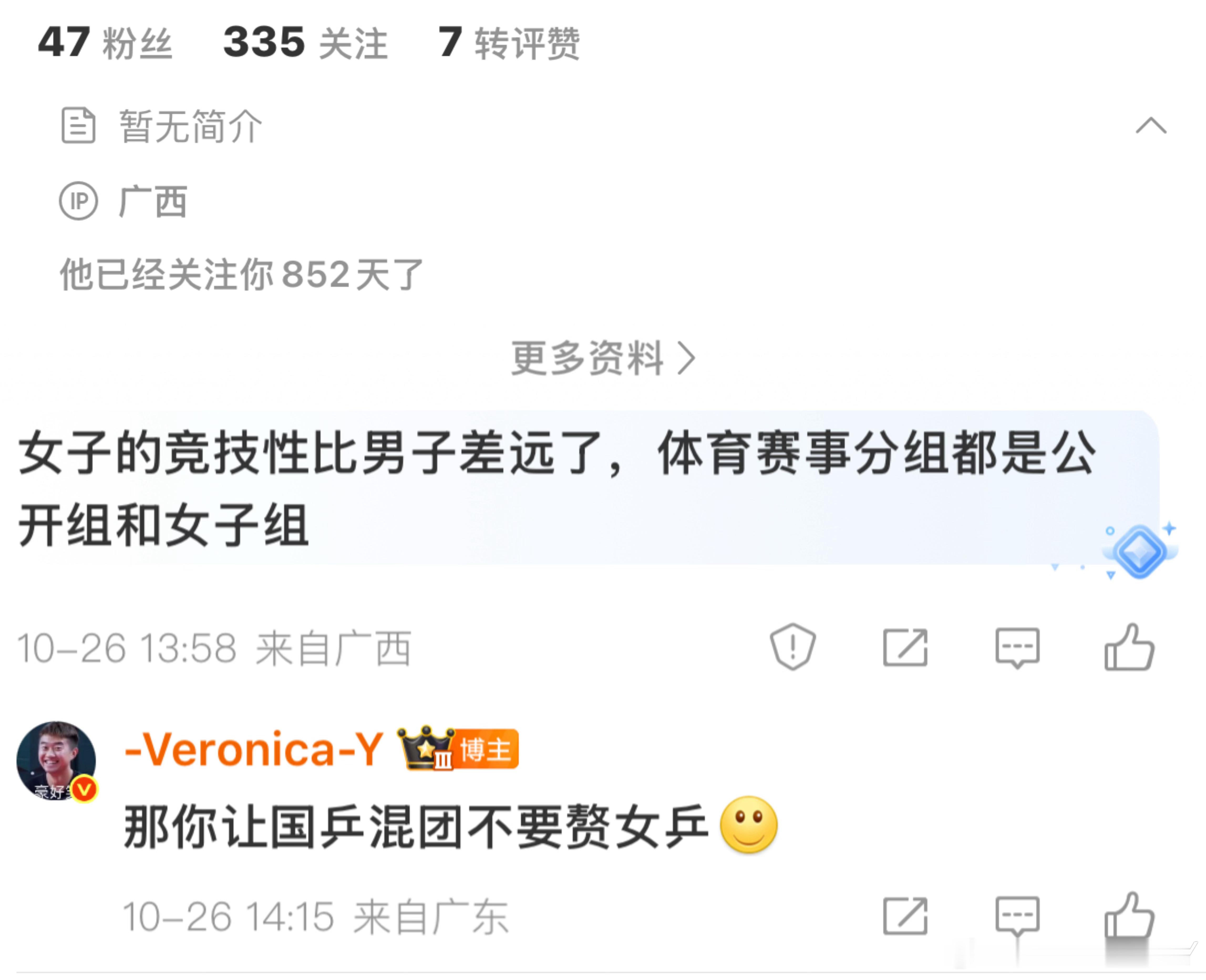 现在有那个乒乓球比赛是这样分组的呢？在业余球迷里女球迷确实少 水平也相对低但是都