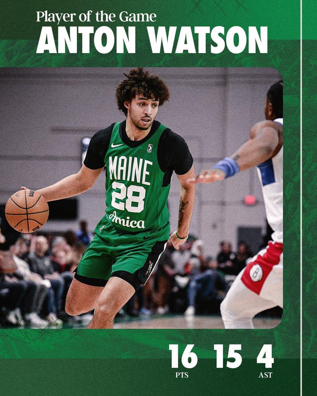 缅因州凯尔特人  Player Of The Game : Anton Wats