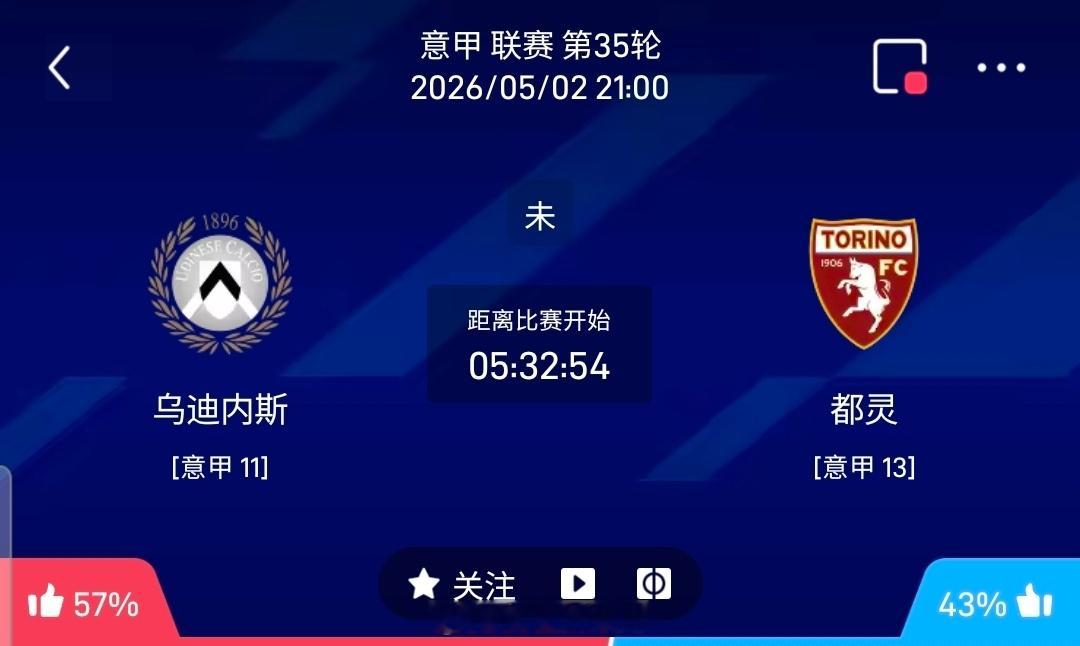 【足球】周六008意甲方向：乌迪内斯vs都灵意甲 乌迪内斯 VS 都灵比赛时间：