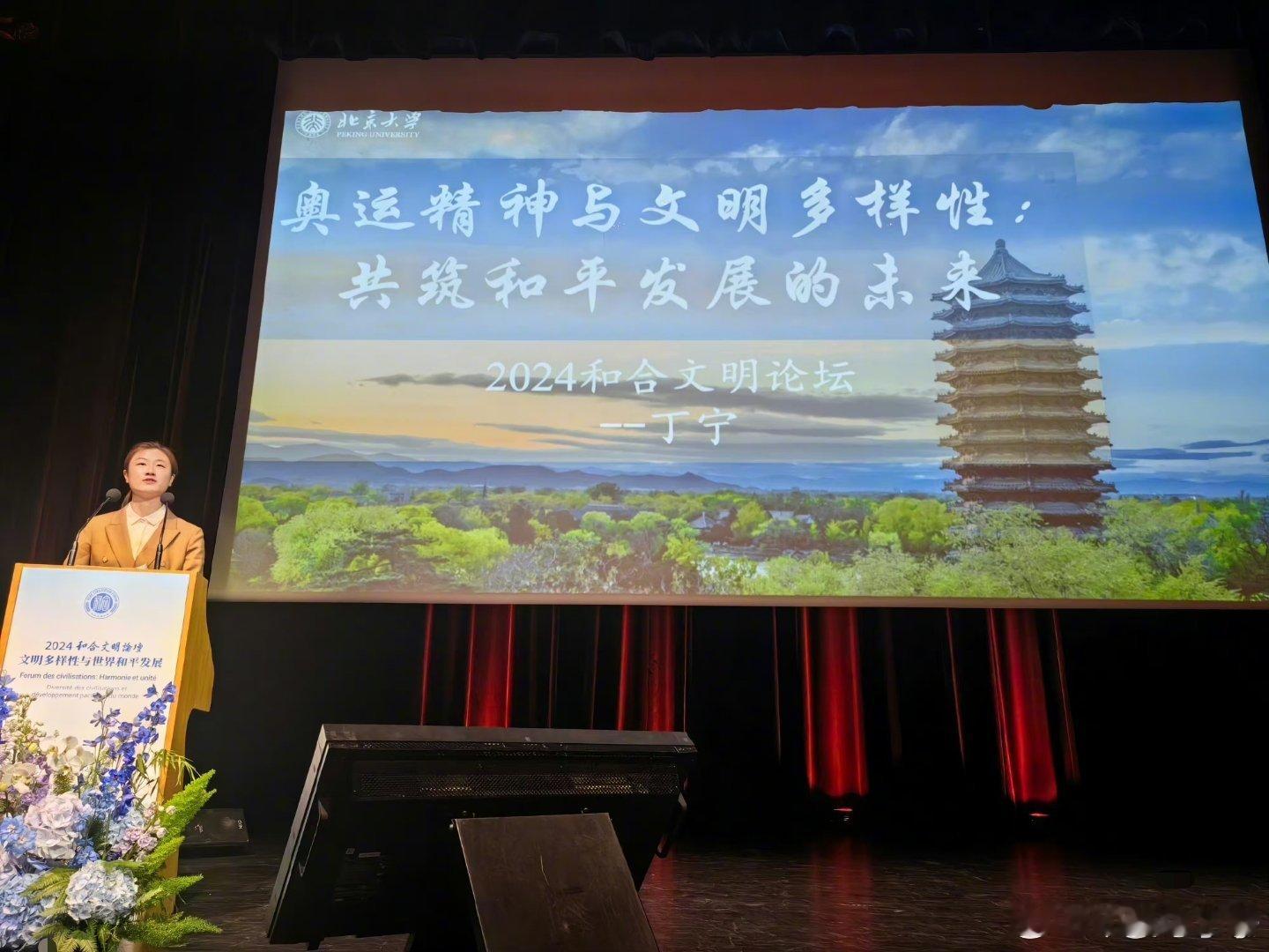#丁宁在国际性论坛发言#丁宁选手我在，丁宁同学我在，丁宁老师我在，丁宁裁判我在，