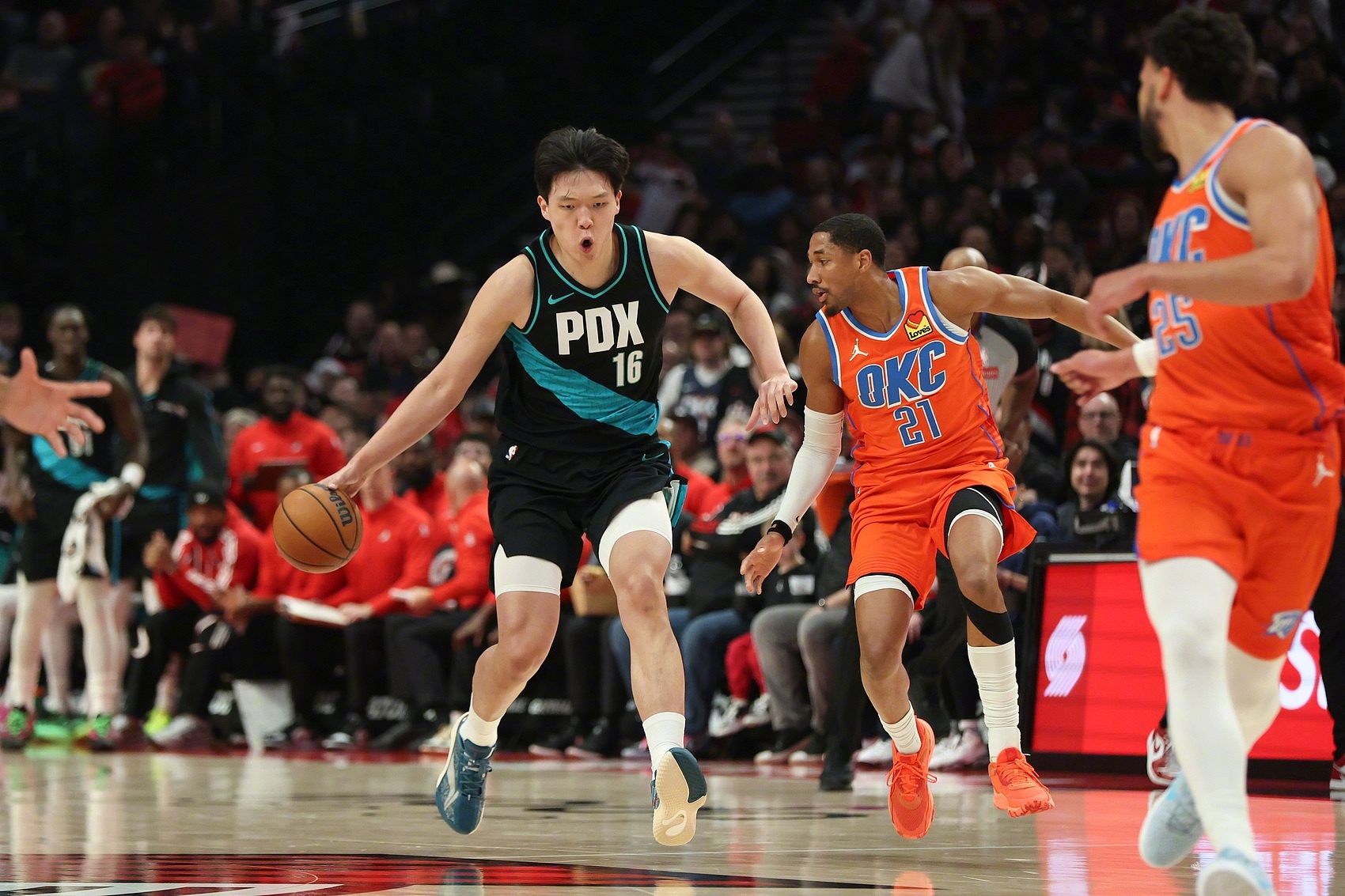 NBA常规赛，开拓者115-123雷霆，杨瀚森替补登场4分29秒3投0中，三分2