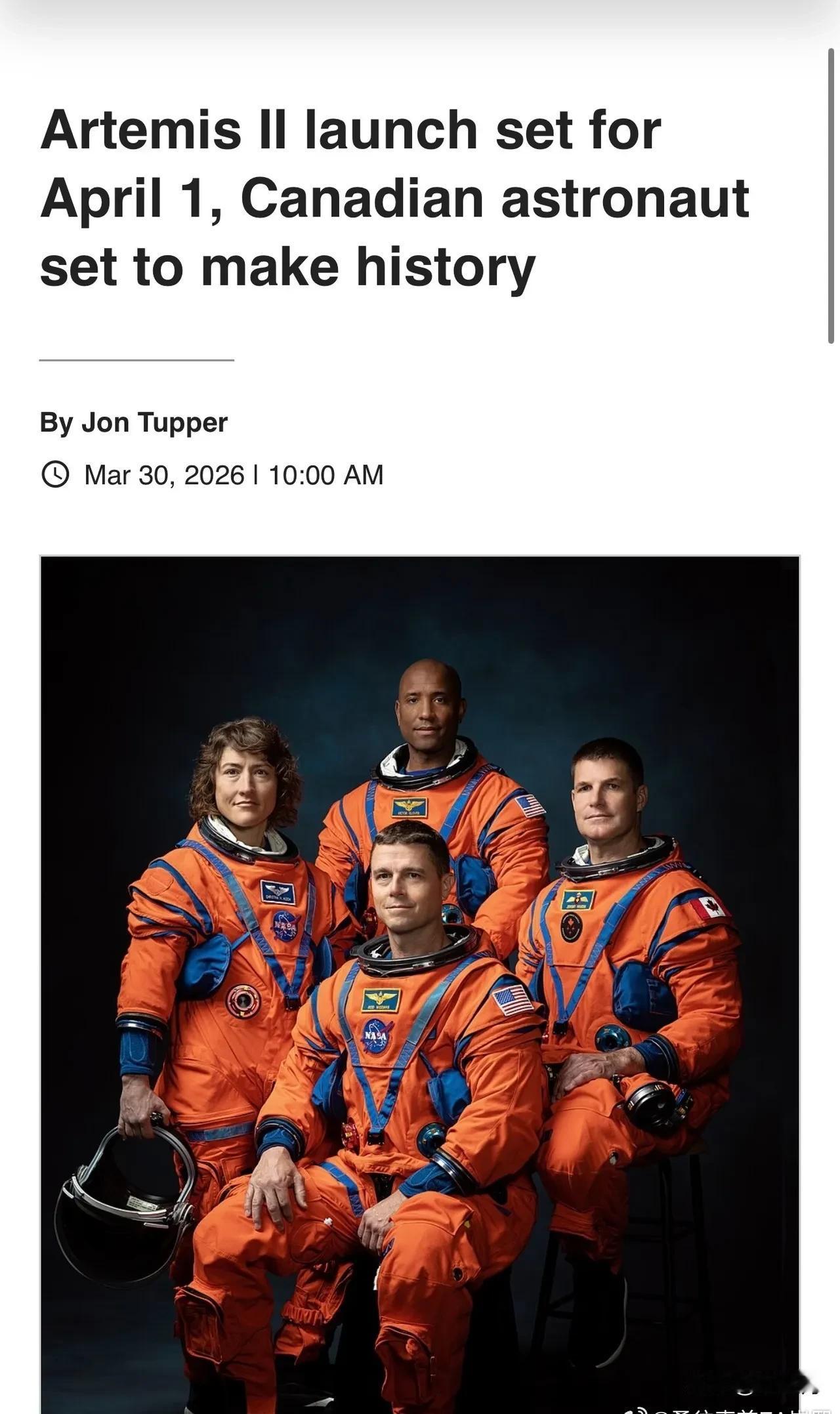 期待美国4月1日载人绕月顺利实施，这将是人类本世纪远征太空最远的路程。
    