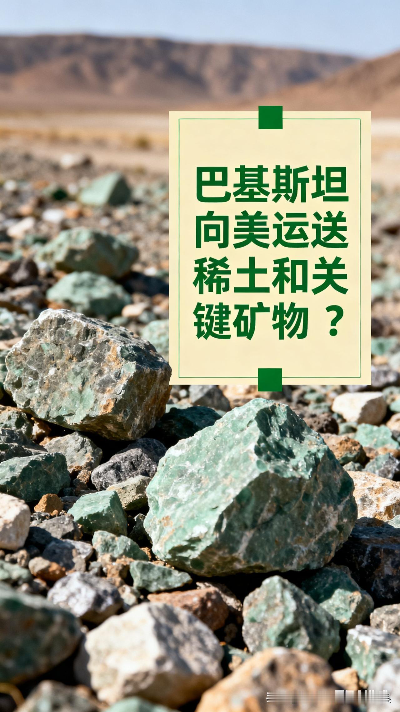 巴基斯坦给美国送稀土，这事儿没那么简单
 
最近巴基斯坦真给美国运稀土了！首批1