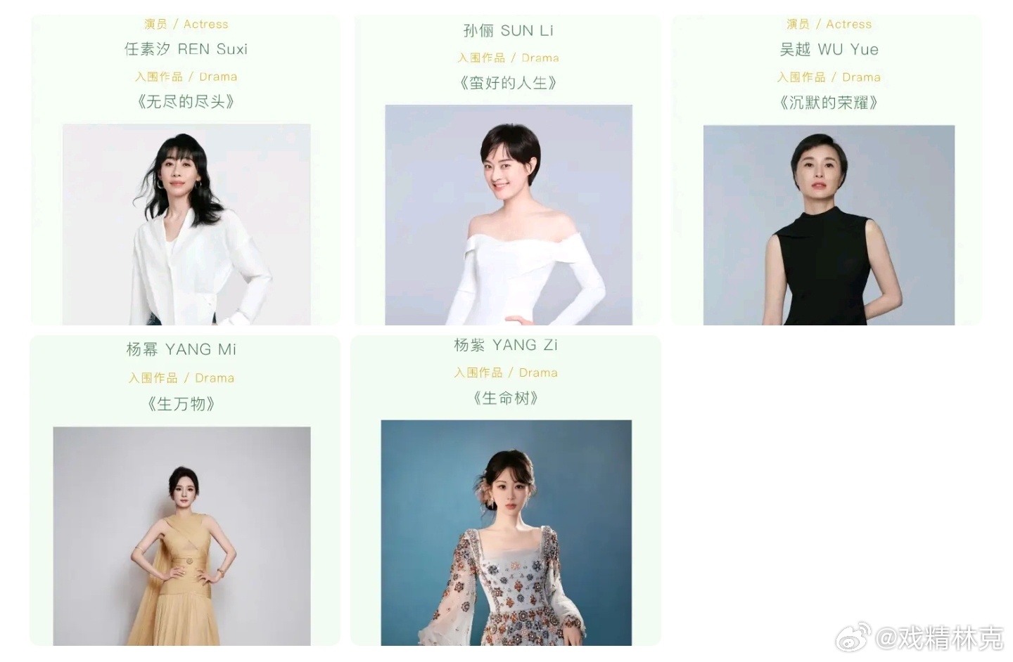 白玉兰今晚视后会是谁
